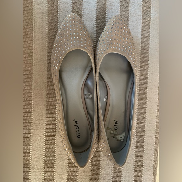 Nicole Khaki Mauve Silver Studded Shoes SIZE 7 - Picture 1 of 6